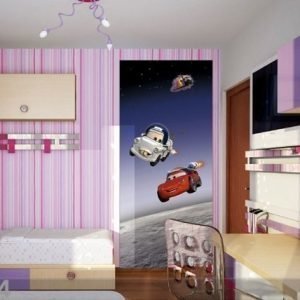 Ag Design Fleece Kuvatapetti Disney Cars In Space 90x202 Cm