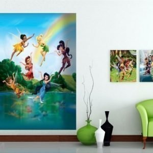 Ag Design Fleece Kuvatapetti Disney Fairies In The Rainbow 180x202 Cm