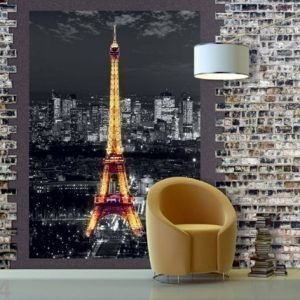 Ag Design Fleece Kuvatapetti Eiffel Tower At Night 180x202 Cm