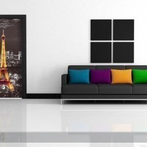 Ag Design Fleece Kuvatapetti Eiffel Tower At Night 90x202 Cm