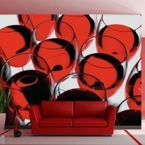 Ag Design Fleece-Kuvatapetti Glass Of Wine 360x270 Cm