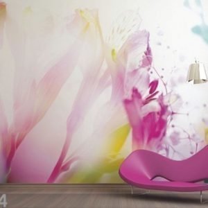 Ag Design Fleece-Kuvatapetti Light Flowers 360x270 Cm