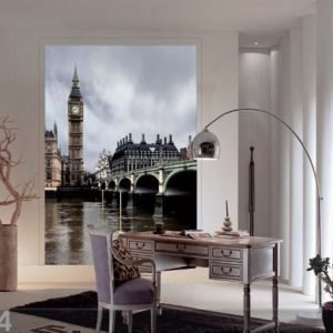 Ag Design Fleece Kuvatapetti London Big Ben 180x202 Cm