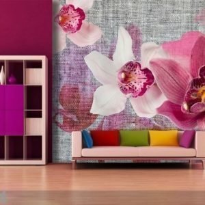 Ag Design Fleece-Kuvatapetti Pink Orchids 360x270 Cm