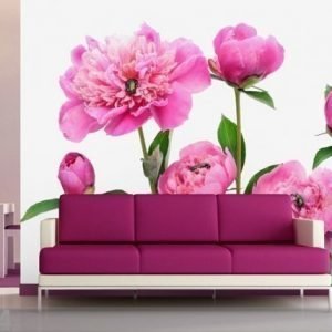 Ag Design Fleece-Kuvatapetti Pink Peony 360x270 Cm