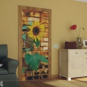 Ag Design Fleece Kuvatapetti Sunflower With Bricks 90x202 Cm