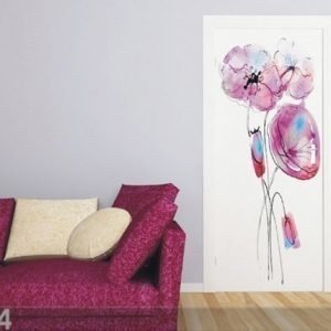 Ag Design Fleece Kuvatapetti Watercolor Poppies 90x202 Cm