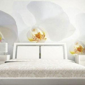 Ag Design Fleece-Kuvatapetti White Orchid 360x270 Cm