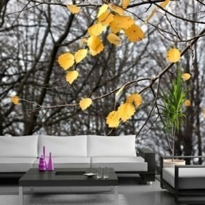 Ag Design Fleece Kuvatapetti Yellow Leaves 360x270 Cm