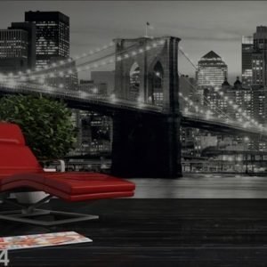 Ag Design Kuvatapetti Brooklyn Bridge Black And White 360x254 Cm