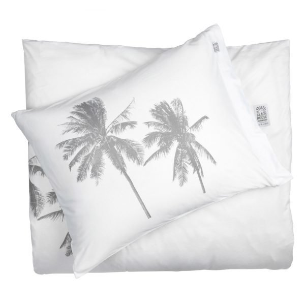 Beach House Palm Tree Pussilakana Valkoinen / Harmaa 150x210 Cm