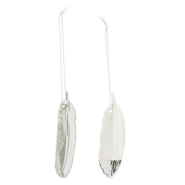 Bloomingville Feather Koriste Höyhen Hopea / Valkoinen 2-Pakkaus