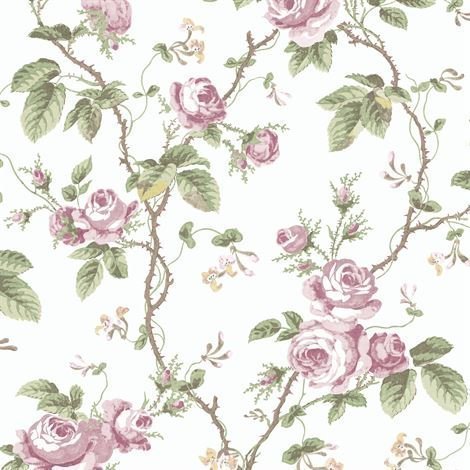 Boråstapeter French Roses Tapetti Valkoinen