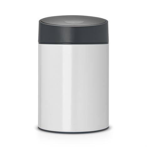 Brabantia Slide Bin Roskakori 5 Litraa Pure White Valkoinen