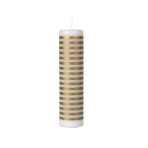 Broste Copenhagen Laquer Stripe Pöytäkynttilä Kulta 20 Cm