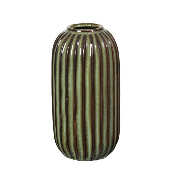 Broste Copenhagen Lines Maljakko Oil Green 20 Cm