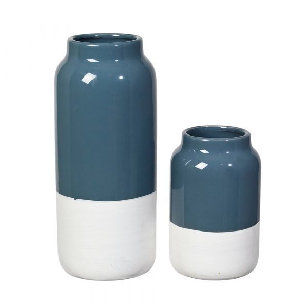 Broste Copenhagen Raw Maljakko Setti Flint Stone Blue 2-Pakkaus