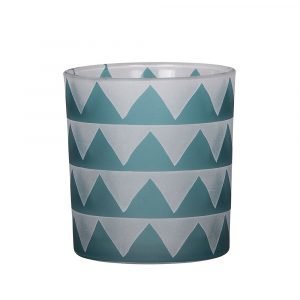 Broste Copenhagen Zig Zag Kynttilälyhty Turkoosi 8 Cm