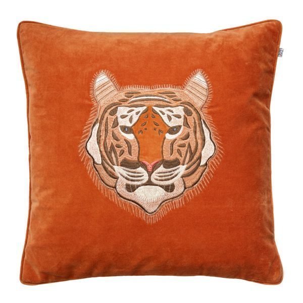 Chhatwal & Jonsson Embroidered Tiger Velvet Tyynynpäällinen 50x50 Cm