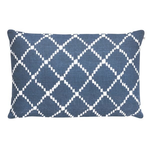 Chhatwal & Jonsson Ikat Kerela Tyynynpäällinen Sininen / Valkoinen 40x60 Cm