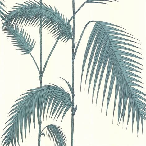 Cole & Son Palm Leaves Tapetti Valkoinen