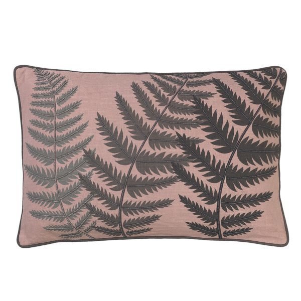 Cozy Living Embroidered Fern Leaf Bead Tyyny Magnolia 40x60 Cm