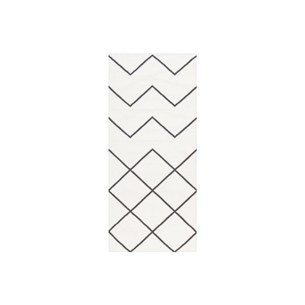 Decotique Geometrie Coton 01 Matto Valkoinen / Musta 80x150 Cm
