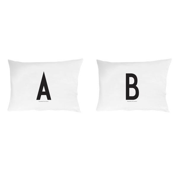 Design Letters Arne Jacobsen A Tyynyliina Valkoinen / Musta