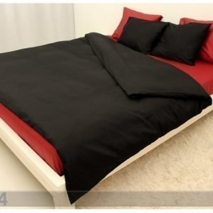 Dossa Vuodevaatesetti Black-Red Satiini 150x210