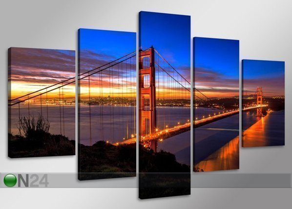 Ed Viisiosainen Seinataulu Golden Gate Bridge 160x80 Cm Sisustuskauppa24 Fi Ed Viisiosainen Seinataulu Golden Gate Bridge 160x80 Cm Sisustuskauppa24 Fi