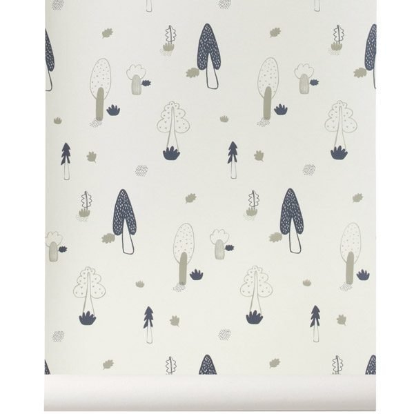 Ferm Living Forest Tapetti Sininen / Beige