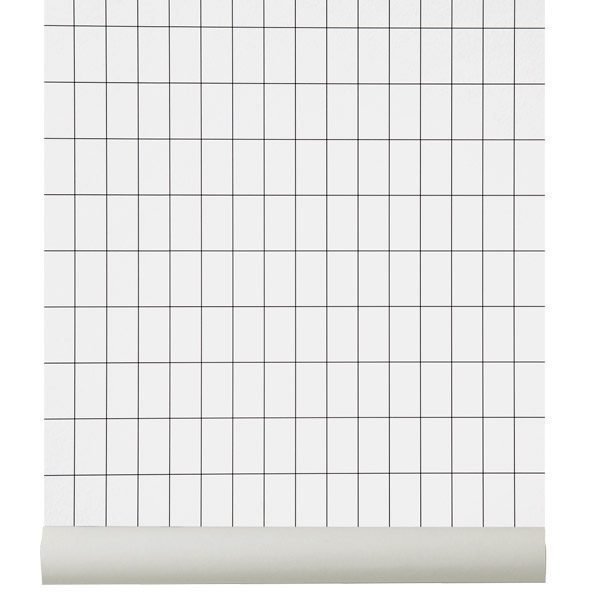 Ferm Living Grid Tapetti Musta / Valkoinen