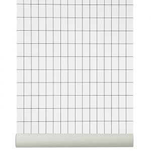 Ferm Living Grid Tapetti Musta / Valkoinen