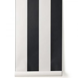 Ferm Living Vertigo Tapetti Musta / Off White