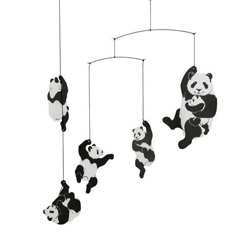 Flensted Mobiles Panda Mobile Musta-Valkoinen