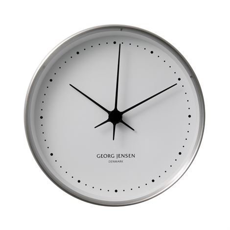 Georg Jensen Koppel Seinäkello Valkoinen-Ruostumaton Teräs Ø 22 cm