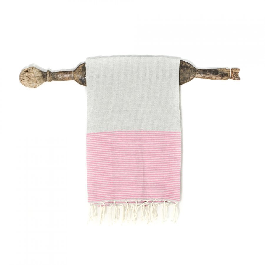 Hamampyyhe Fouta Harmaa Pinkkiraita