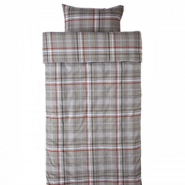 Hemtex Flannel Stripe Pussilakanasetti Harmaa 150x210 Cm