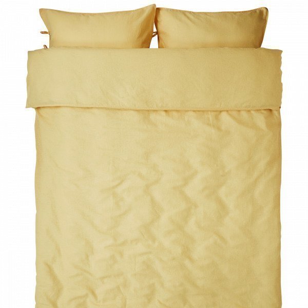 Hemtex Kingsize Puolipellavaa Enzo Pussilakanasetti Vaaleankeltainen 230x220 Cm