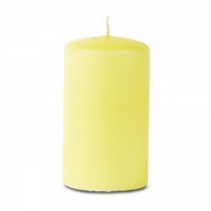 Hemtex Pillar Candle Coloured Pöytäkynttilä Keltainen 6.5x6.5 Cm