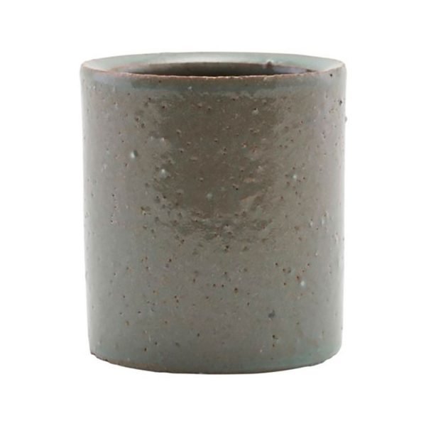 House Doctor Clay Flower Pot Grey / Green 12 Cm