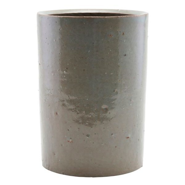House Doctor Clay Flower Pot Grey / Green 14 Cm