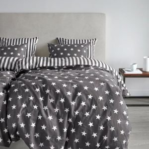 Jotex Stars & Stripes Pussilakanasetti Harmaa 6-Pakkaus