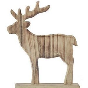 KJ Collection Koriste-esine Poro porsliini Puu Luonnollinen 21 cm
