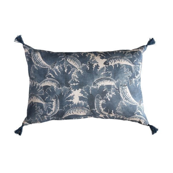 Kajsa Cramer Home Bliss Mackerel Blue Tyynynpäällinen