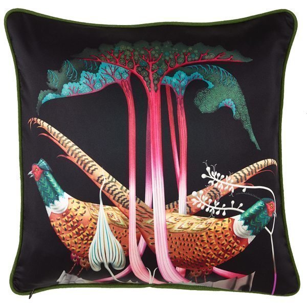 Klaus Haapaniemi Pheasants And Rhubarbs Tyynynpäällinen Silkki