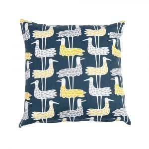 Klippan Yllefabrik Shore Birds Puuvillatyyny Sininen 45x45 Cm