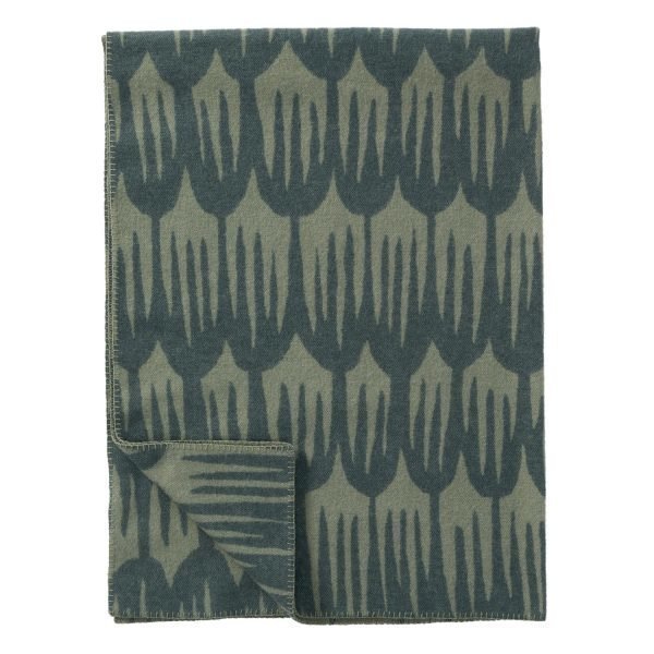 Klippan Yllefabrik Tulipa Villaviltti Dusty Green 130x180 Cm