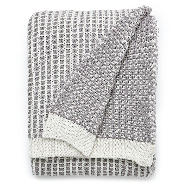 Lexington Knitted Huopa Valkoinen / Harmaa 130x170 Cm