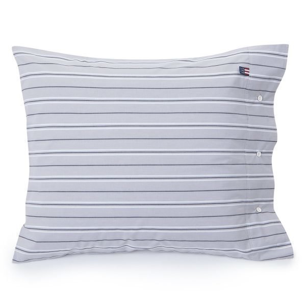 Lexington Poplin Stripe Tyynyliina Harmaa 50x60 Cm